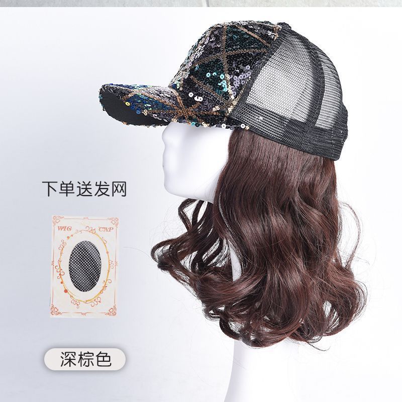 스타일리시한 짧은 곱슬머리 [다크브라운]