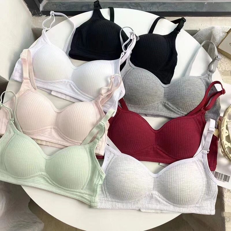 One-Piece Cup Bra for Young Girls, Small Chest, Push-Up, Anti-Sagging, Thin, Seamless Bra, Chinese Style, Summer, Cross-Border
