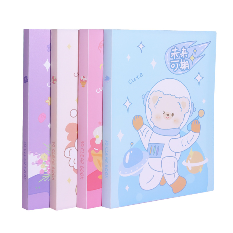 100 páginas de gran capacidad de dibujos animados A4 bolsas de exámenes de estudiantes suministros de oficina archivos carpetas al por mayor