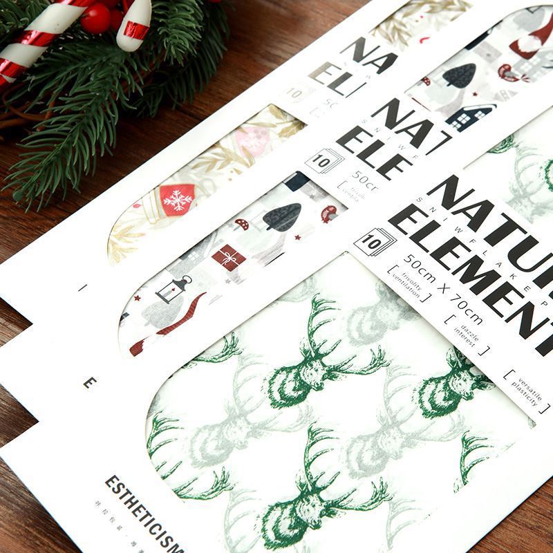 Papel de pera de Navidad Nordic copo de nieve de papel flor material de embalaje floristería Nochebuena ramo de flores papel de embalaje al por mayor image 3