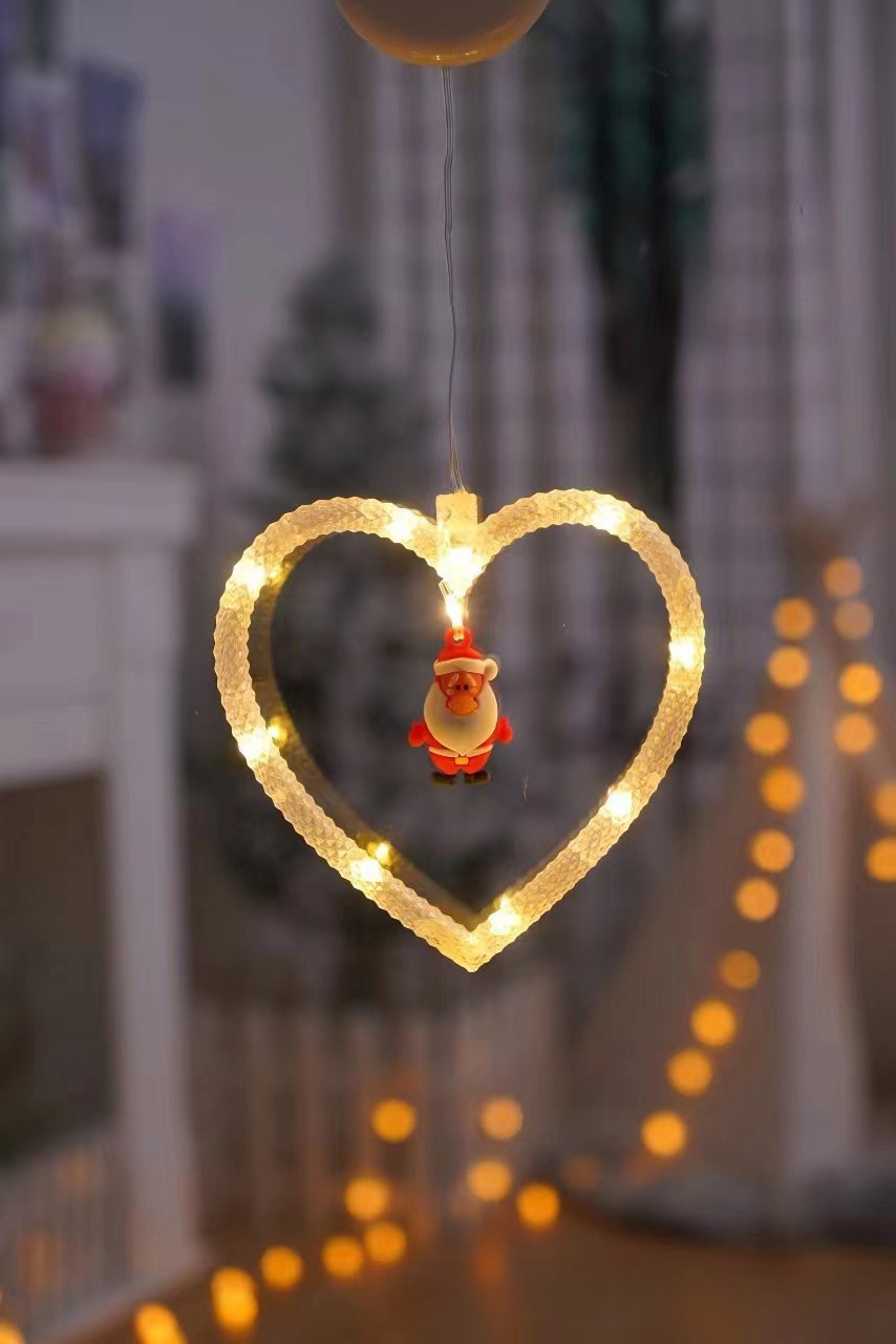 LED decoración de Navidad lámpara de succión muñeco de nieve árbol de Navidad lámpara de la batería ins viento ventana diseño caja de la batería forma lámpara colgante