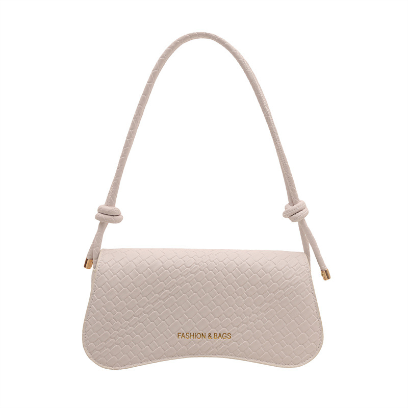 Casual simple retro moda tejido patrón 2025 color sólido verano nueva moda popular bandolera portátil