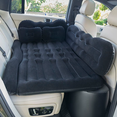 Bed, Suitable for Travel and: Vehicle-mounted inflatable bed - mianyue-large-inflatable-bed-flocking-style-black