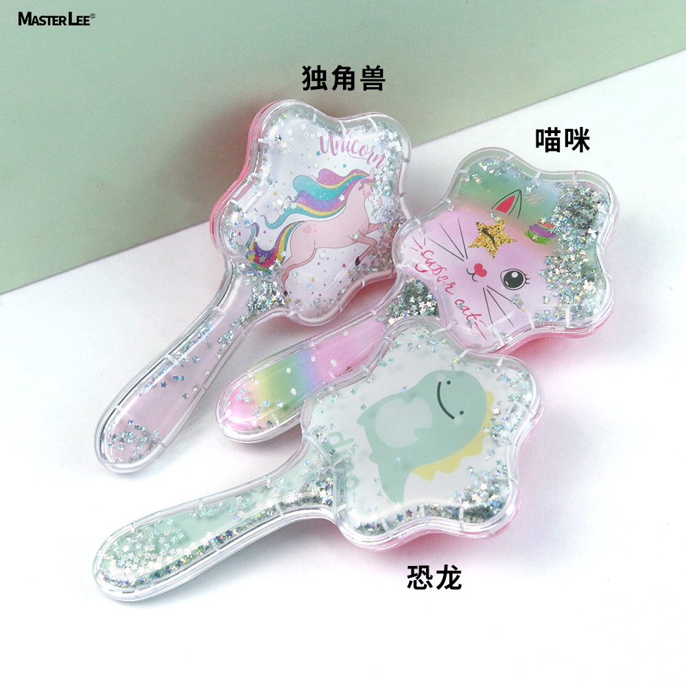 Dibujos animados niños TT peine plástico arenas movedizas lentejuelas cuero cabelludo masaje peine no anudado peine del pelo al por mayor