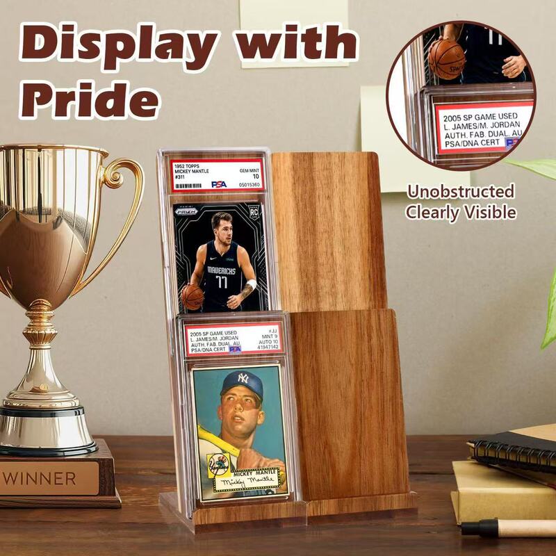 Wooden ladder-style postcard rack for home use, stackable vertical card storage and organizer for desktop Wooden ladder-style postcard rack for home use, stackable vertical card storage and organizer for desktop