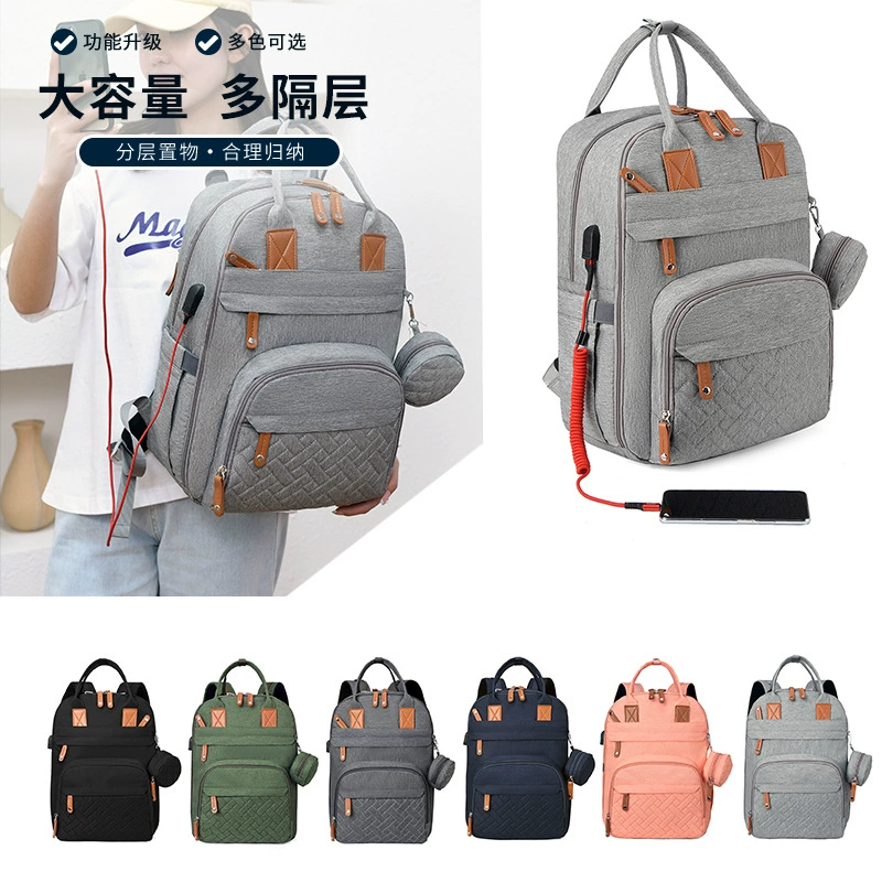 Сумка для мам оптом Новая сумка для матерей и младенцев легкая корейская модная подвесная сумка для коляски простой рюкзак для мумии большой емкости