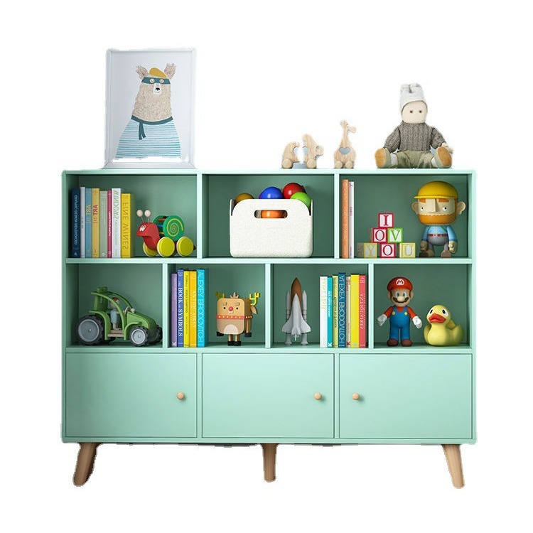 Estantería estante piso de juguete gabinete de almacenamiento estantería baja multi-capa armario sub-estante del Gabinete de celosía Rack de lectura