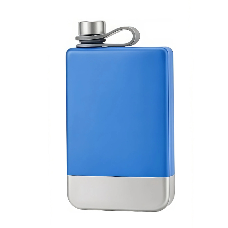 Transfronterizo 304 acero inoxidable 9OZ personalidad tetera cuadrada de vino medio kilogramo al aire libre metal portátil botella de vino al por mayor