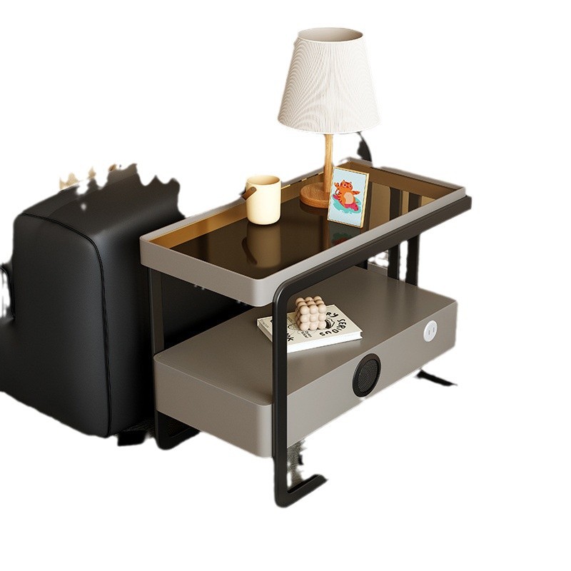 Gabinete de almacenamiento de sala de estar de lujo ligero móvil sofá de madera sólida gabinete lateral de mesa de té casero gabinete lateral de sofá gabinete lateral