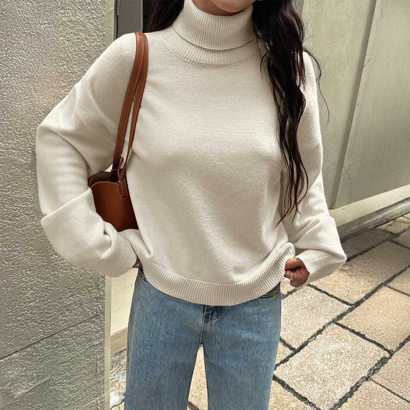 跨境 欧美Y2K辣妹高领毛织长袖毛衣女装2025秋冬亚马逊外贸独立站|undefined