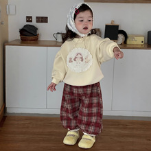 儿童服装2025秋冬宝宝衣服加绒保暖韩版童装冬季女童加厚卫衣套装