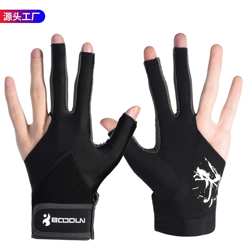 Можно заказать трансграничные бильярдные перчатки с тремя пальцами для мужчин и женщин, принадлежности и аксессуары для бильярда без пальцев, бильярдные перчатки, которые можно носить как на левой, так и на правой руке.