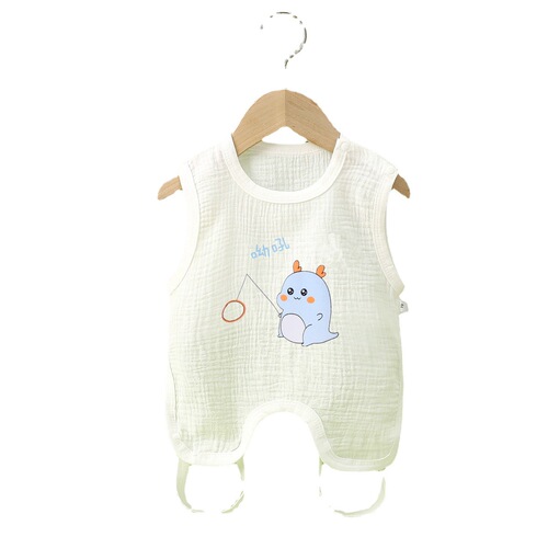 Children's gauze half-back undergarment cotton baby vest undergarment legged undergarment baby cotton yarn undergarment infant infant