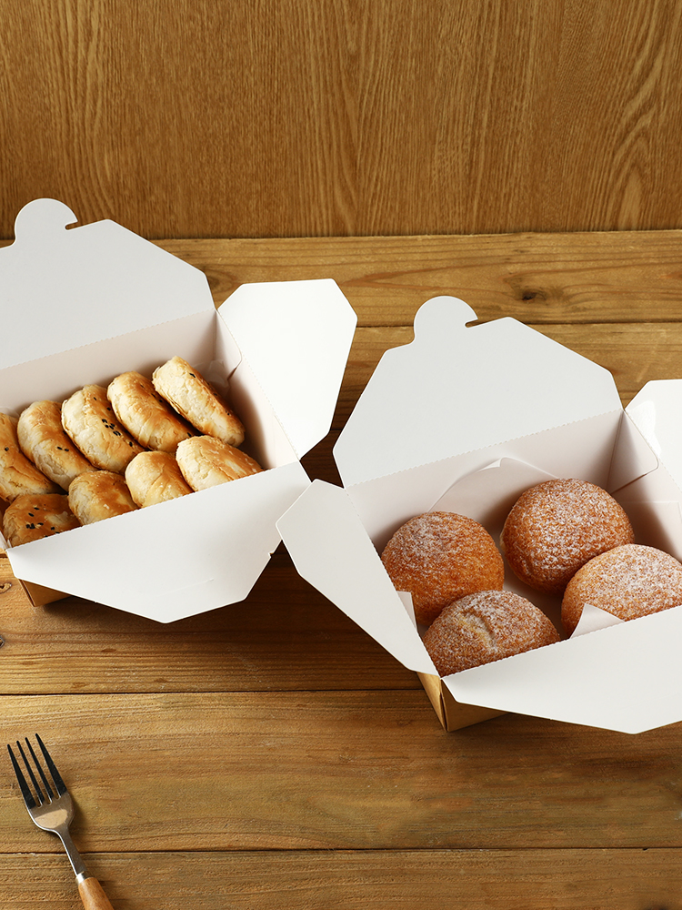 Caja de embalaje de bocadillos de estilo antiguo pollo frito caja de pasteles chinos caja de pastel de luna kraft caja de papel caja de embalaje