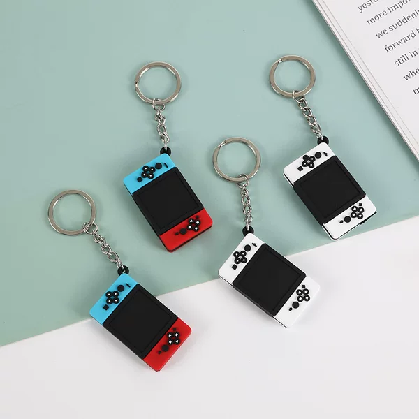 Creative Game Console Keychain Pendant Metal Pvc Soft Glue Car Backpack Pendant Couple Kidsren's Holiday Gift