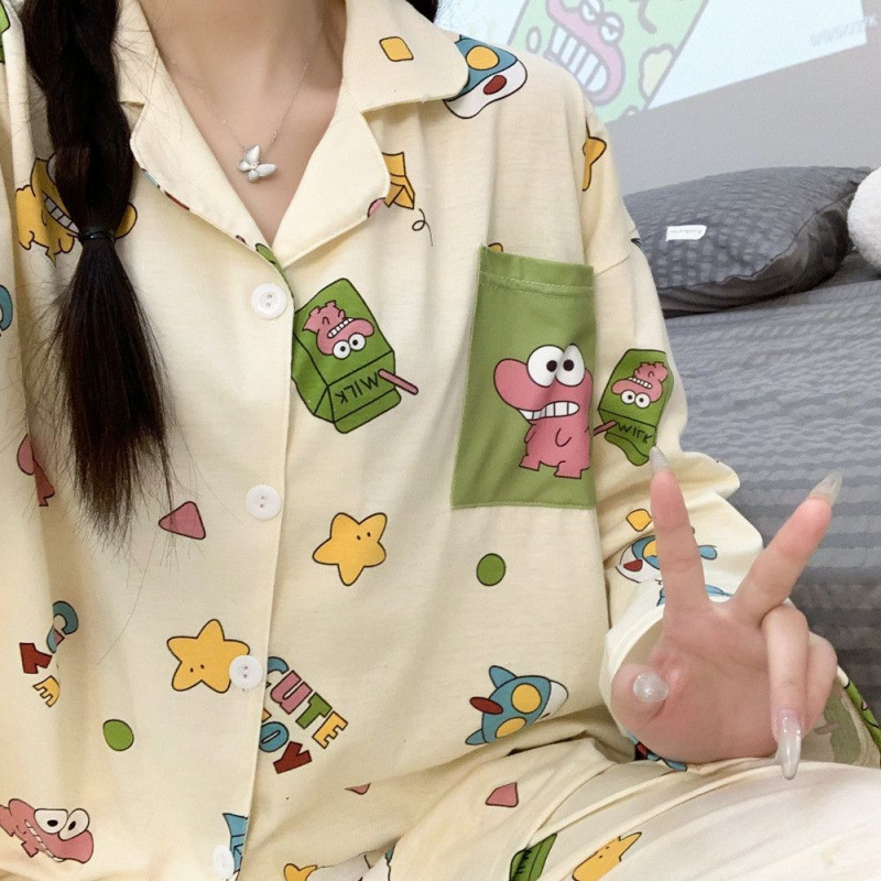 순면 - 미스터 크로커다일 [남녀 동일 스타일] 긴팔 + 바지