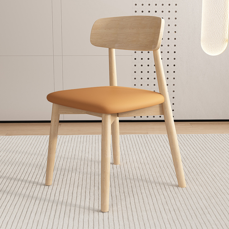 Silla de comedor de madera sólida, silla de comedor de madera nórdica, silla de comedor, silla de respaldo, silla de ganoderma lucidum