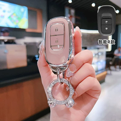 Car key bag the Picture Crv Eleventh Generation Civic - bt-key-r-model-smart-2-button-side-diamond-pink-single-shell-astronaut-diamond-buckle