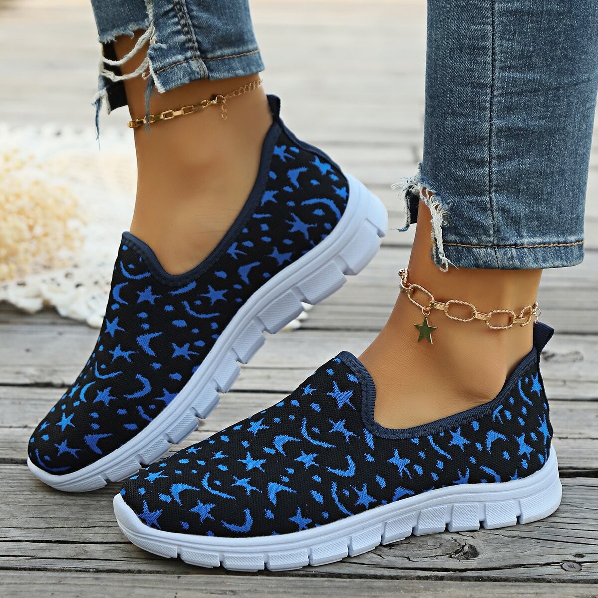 Frauen Schuhe große größe frühjahr und sommer freizeit fliegen stricken neue weiche sohle atmungsaktive mesh einem schritt frauen der einzelnen schuhe_voghion.com