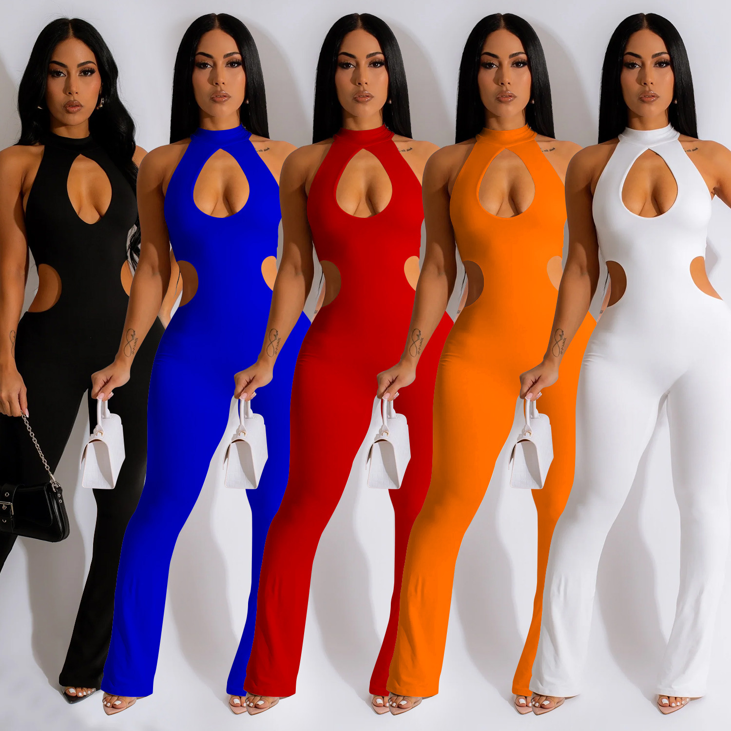 C6580 Aliexpress transfronterizo Amazon Europa y América de moda de mujer color sólido sexy colgar pantalones vacíos pantalonés