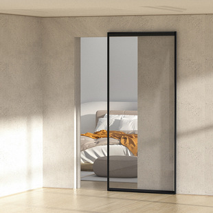 Very narrow frame ghost door pulley hidden door buffer pulley hanging wheel rail trackless door pulley