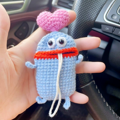 mouth monster car key case – Car key bag - light-blue-pink-love-universal-99-carfinished-product