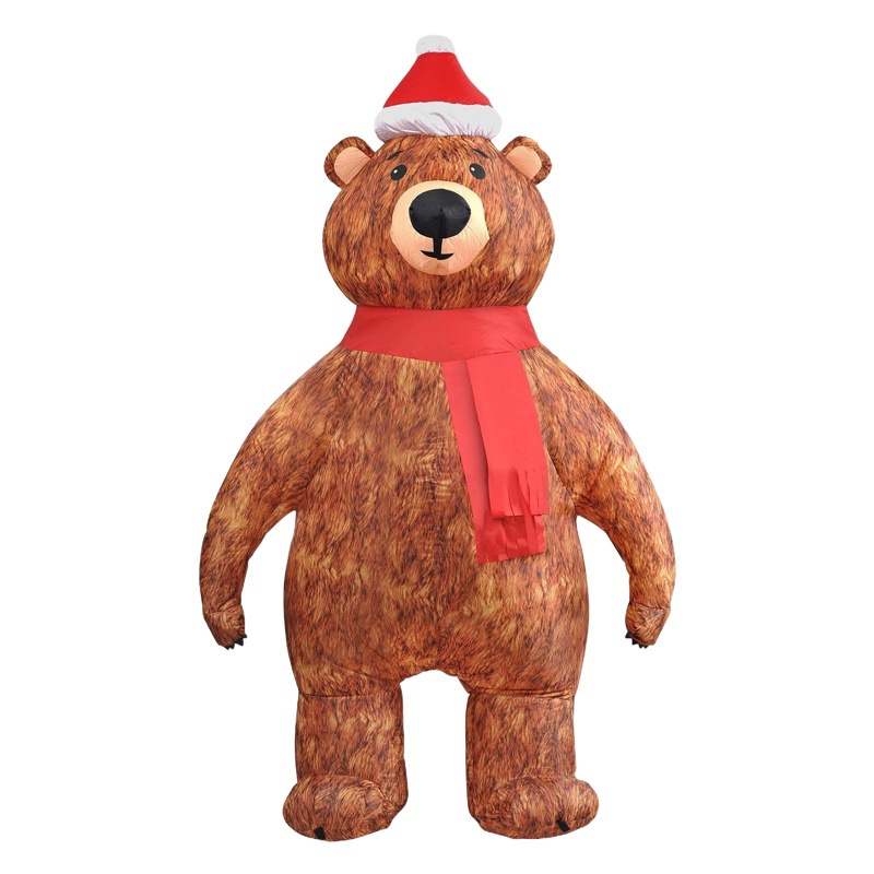 Modelo inflable de Navidad transfronterizo 2,1 m inflable Oso De Navidad modelo inflable accesorios de decoración de escena de Navidad Santa Claus