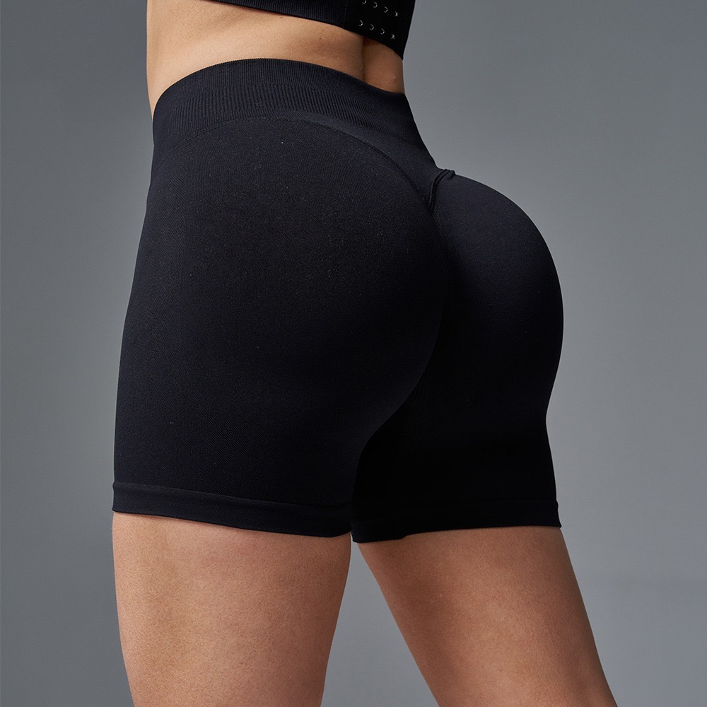 Cintura media con glúteos, pantalones de yoga de punto sin costuras, pantalones de fitness de cadera de melocotón de tres puntos, pantalones cortos deportivos de secado rápido, verano femenino