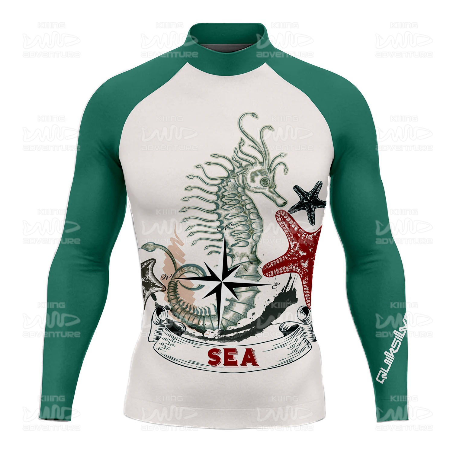 Quik Men's Wetsuit Beach Sun Protection Swimsuit Long-Sleeved Top Surfing Upf50 Quick-Drying Sportswear