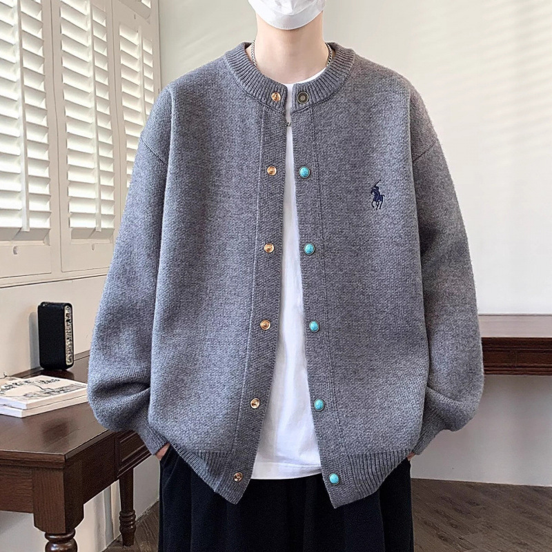 2025 Autumn and Winter New Style Cardigan Sweater for Men, American Retro Casual Lazy Style V-Neck Knitwear, Pure Color Jacket 2025 Autumn and Winter New Style Cardigan Sweater for Men, American Retro Casual Lazy Style V-Neck Knitwear, Pure Color Jacket