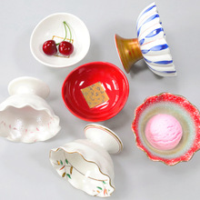 日式高脚杯创意日本料理陶瓷餐具 冷饮高台碗日式餐具批发