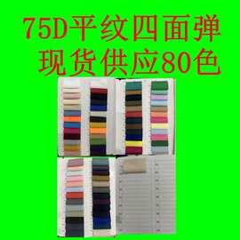 现货供应75d四面弹平纹涤纶 棉服运动服 连衣裙衬衫时装面料