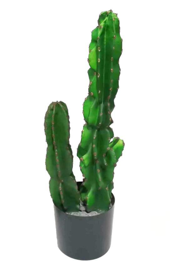 Simulación de cactus cactus en maceta gran planta tropical falsa columna de cactus escena interior decoración de ventana