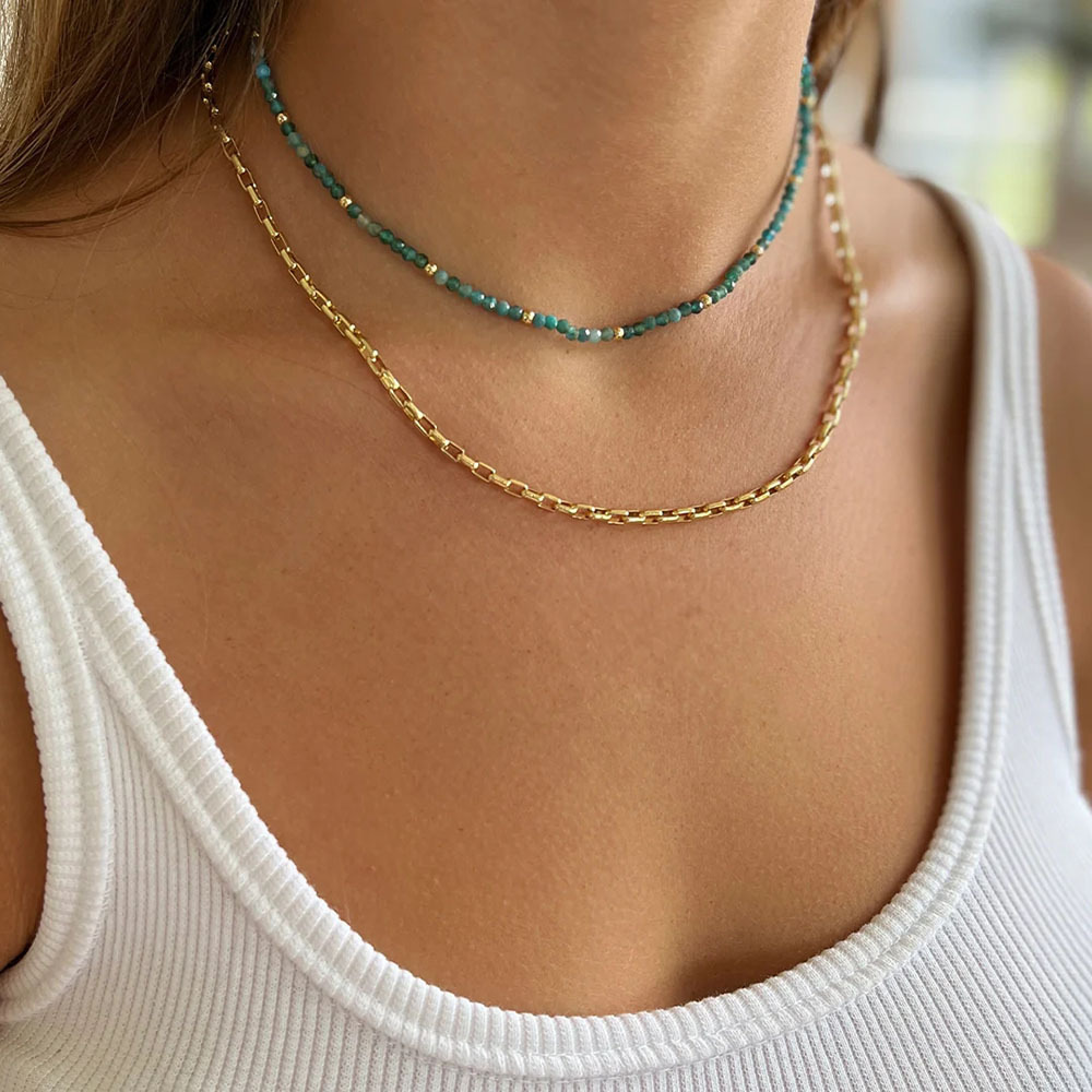 Titanium Steel Material Wholesale Jewelry Simple Style Round Titanium Steel Beaded Choker