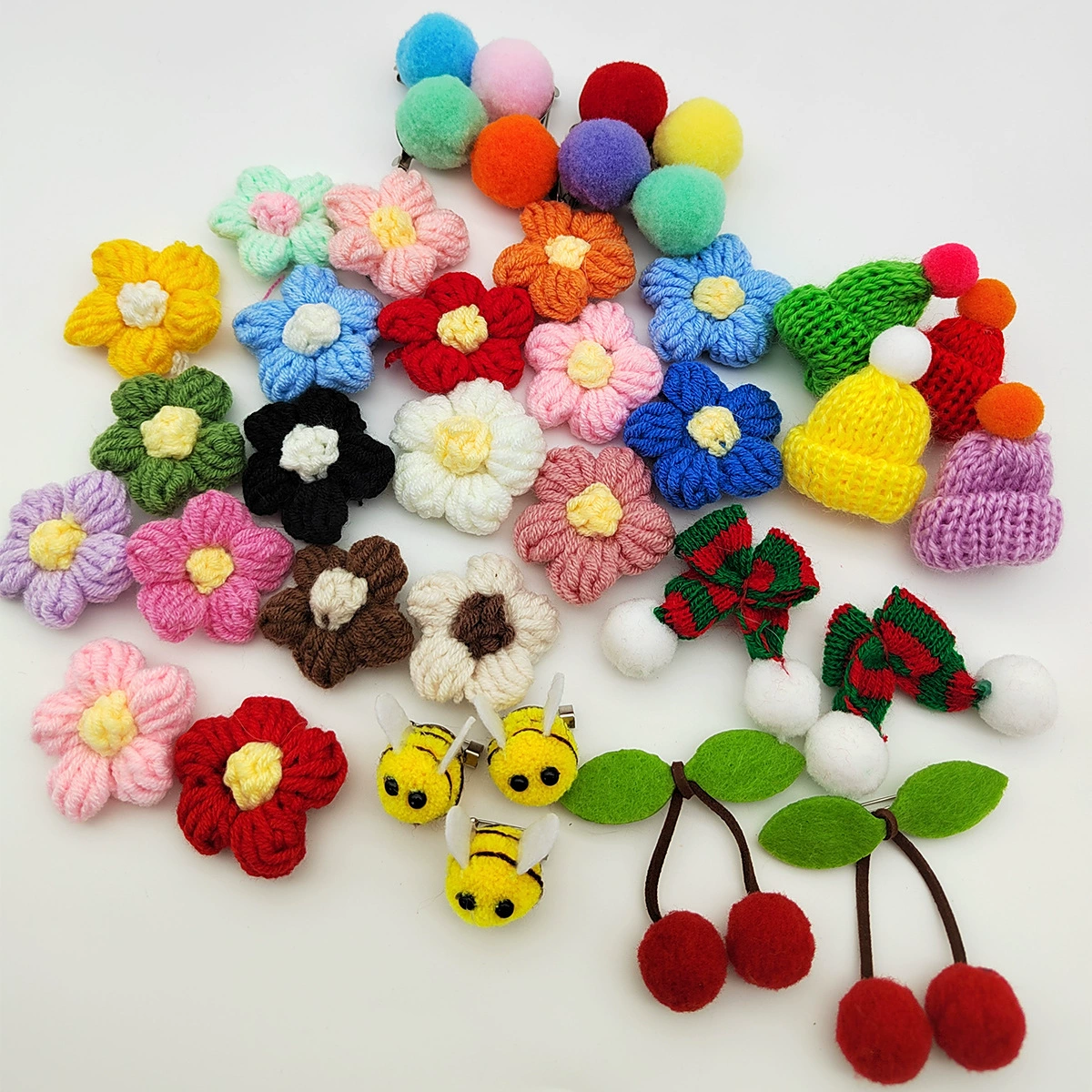 Детские аксессуары Волосатые шарики значок броши милые цветы вишневые пчелы комбинированные костюмы булавки грудинки гаджеты