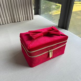 Counter E Limited Edition Red Christmas Gift Double-layer Cosmetic Case Exquisite Bow Hand Storage Bag