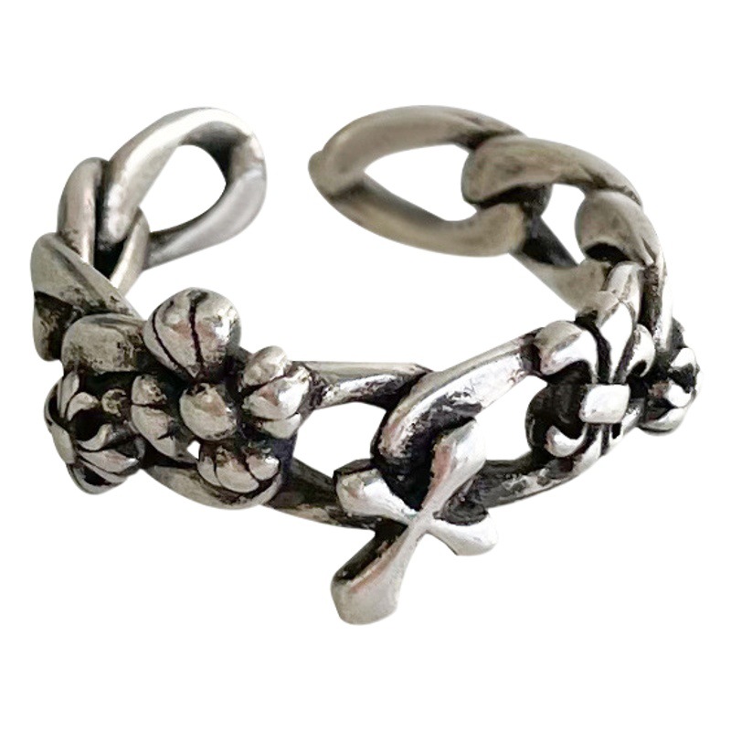 Lan zhi tai silver non-fading cross jewelry men's small opening ring cross-border Europe and the United States 925 silver ring wholesale
