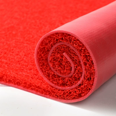 Floor Mat Door Entrance Door Commercial Entrance Door Waterproof Plastic Silk Ring Non-Slip Foot Mat Dirt-Resistant Mat Cuttable Carpet (Avtomobil döşəmə paspasları) - silk-circle-red-6090cm