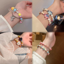 新款彩色陶瓷串珠手链女轻奢百搭ins高级感时尚小众设计手串手饰