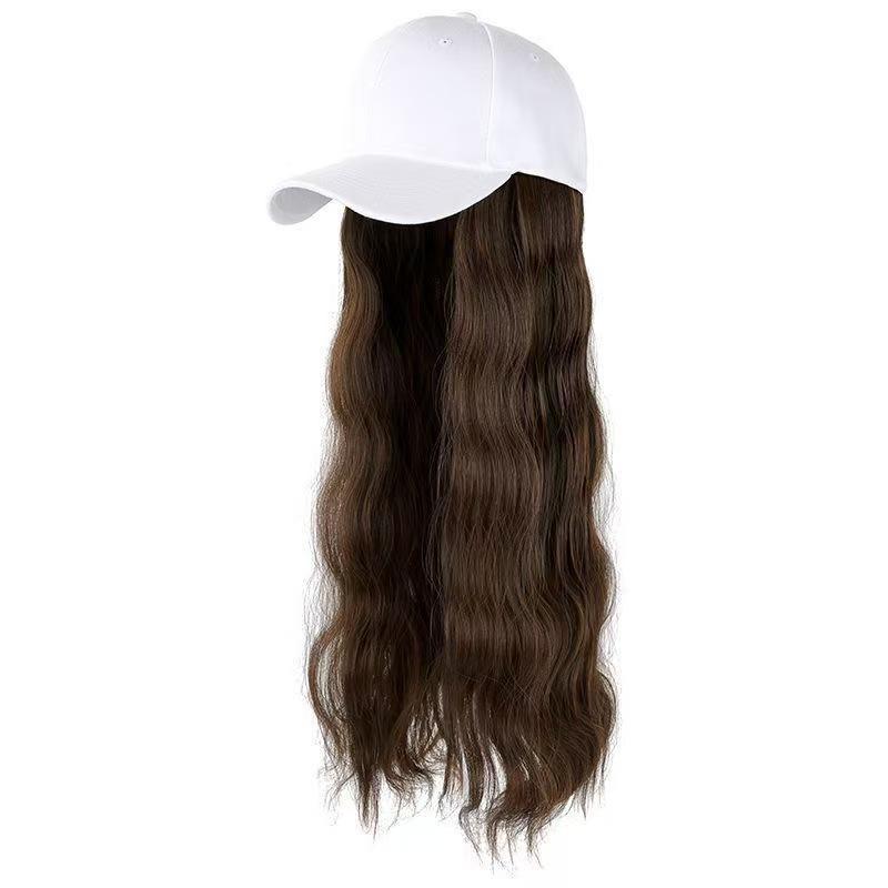 20inch-white hat+light brown hair