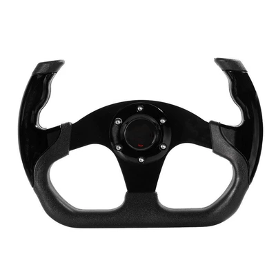 Car Modified Pu Steering Wheel Competitive Game Kart 13-Inch 320mm Imitation Racing Steering Wheel Adaptable to Universal (Cab and accessories) - black