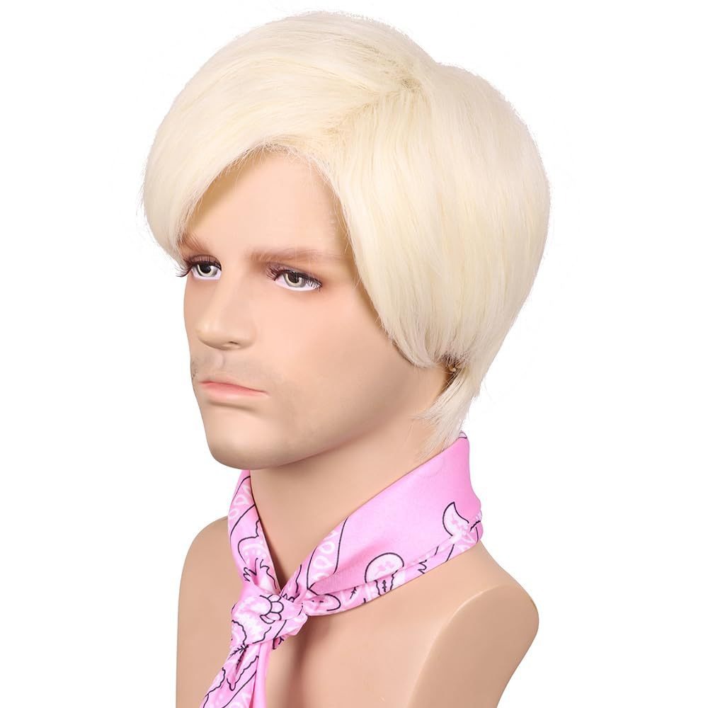 Película Barbie cos peluca Barbie luz dorada Cosplay peluca Ken peluca Barbie