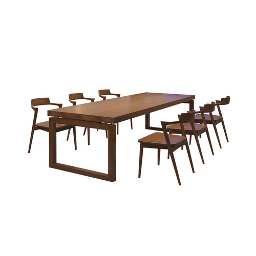 AOB modern simple solid wood dining table wholesale home restaurant rectangular dining table log dining table and chair combination