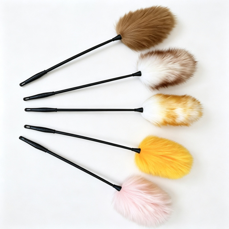 Pure Wool Dust Duster with Long Handle for Household Dust Removal, Cleaning Desktops and Furniture Gaps, Wool Duster in Multiple Colors, Wholesale in Stock Pure Wool Dust Duster with Long Handle for Household Dust Removal, Cleaning Desktops and Furniture Gaps, Wool Duster in Multiple Colors, Wholesale in Stock
