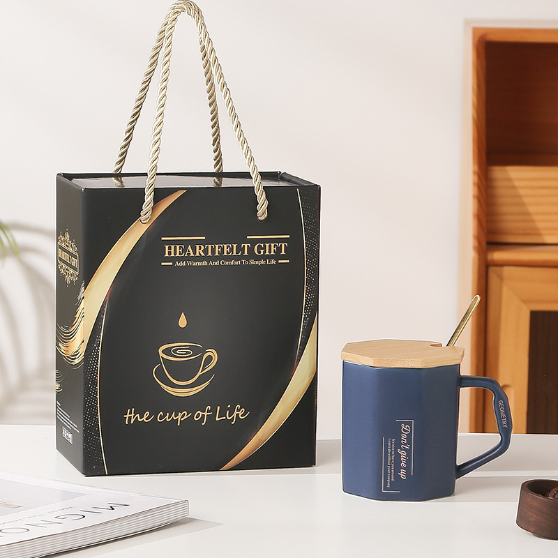 Gift Ceramic Cup Nordic Style Diamond Mug Creative English Water Cup Office Coffee Cup Advertising