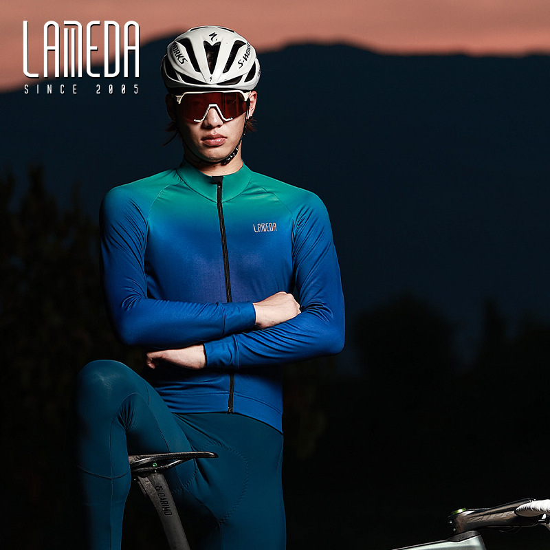 Lampada 2022 Autumn and Winter Thickened Bicycle Riding Clothing Men's Road Bike Riding Warm Fleece Windproof Long Sleeve