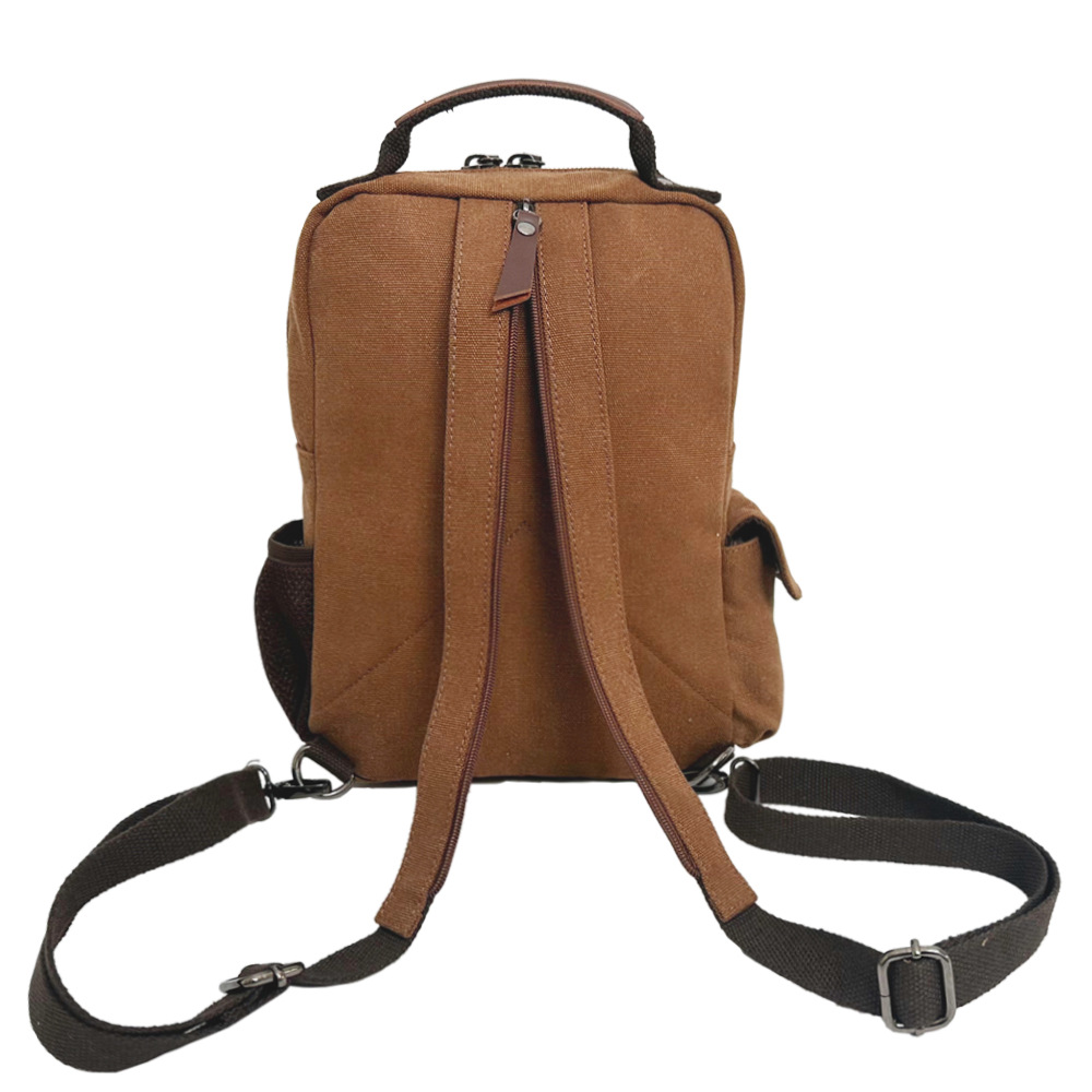 Cross-Border Fashion Canvas Backpack, Outdoor Travel Crossbody Bag, Ol Shoulder Bag for Men and Women, Backpack