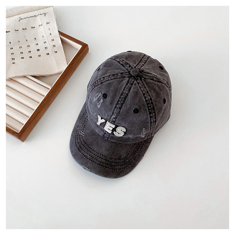 Primavera y otoño retro vaquero lavado sombrero para niños sombreros de letras viejas para niños y niñas sombreros de béisbol suaves