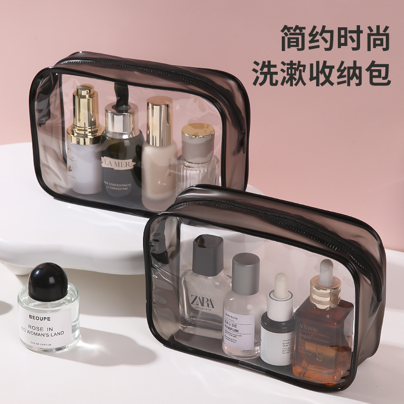 Bolsa de lavado visual de PVC de punto grueso bolsa de almacenamiento de cosméticos de viaje al aire libre bolsa de almacenamiento de artículos de tocador bolsa de cremallera impermeable