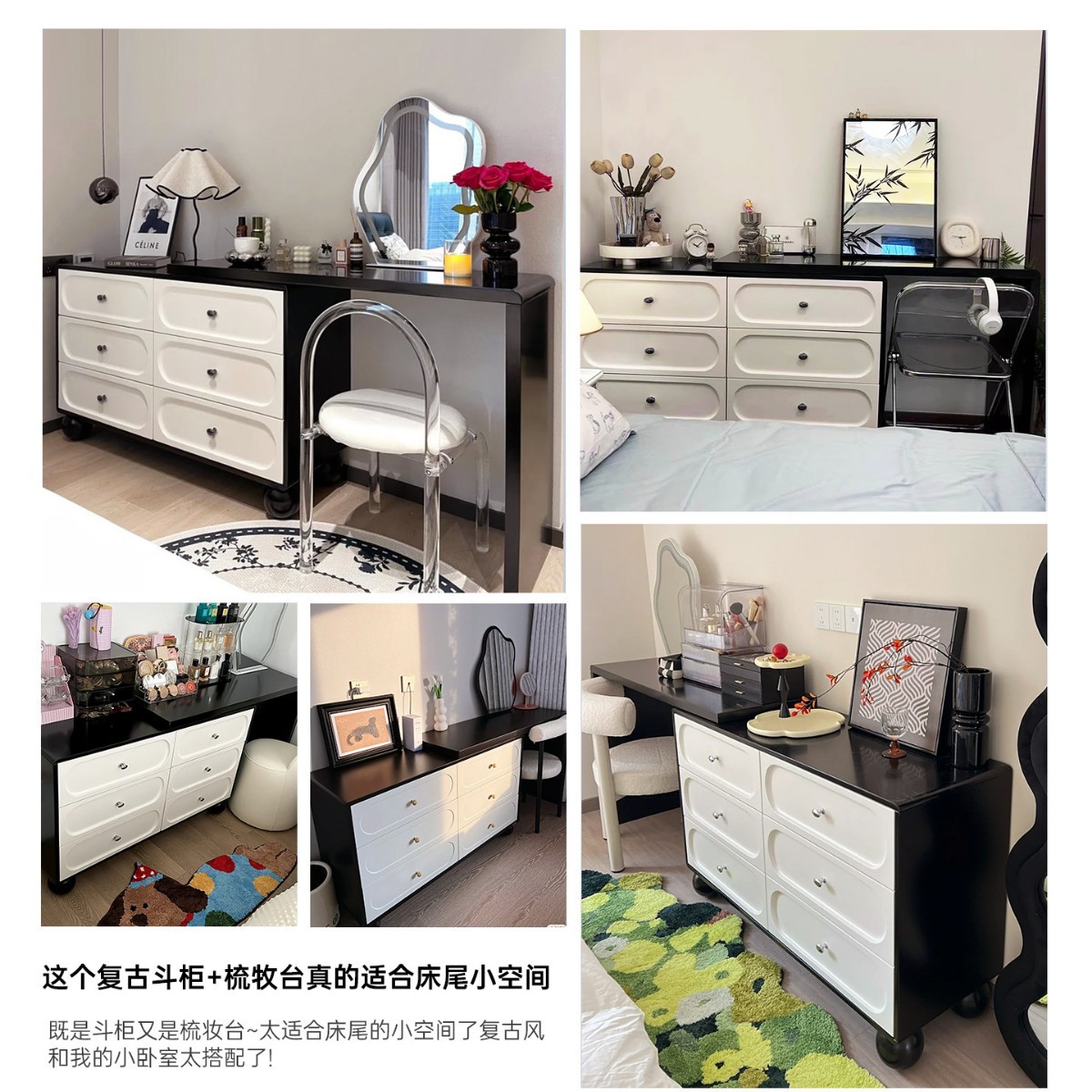 Comedor de vestuario retrógrado francés dormitorio armario de almacenamiento armario de lujo ligero escritorio retráctil escritorio de oficina